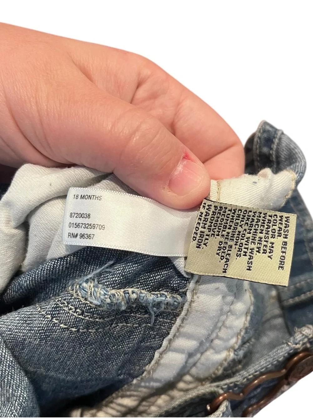 Oshkosh Bgosh Classic Denim Overalls Vestbak Pants Size 18 Months Baby Toddler
